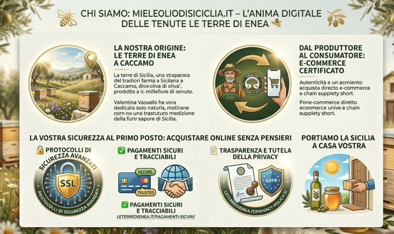 Le Terre di Enea vendita olio di oliva extravergine e miele produzione Caccamo